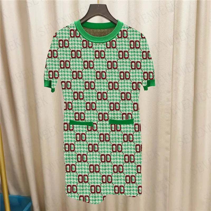 Designers Letters Women Dresses Fashion Casual Womens Knits Skirts Short Sleeve Summer Dress Clothing