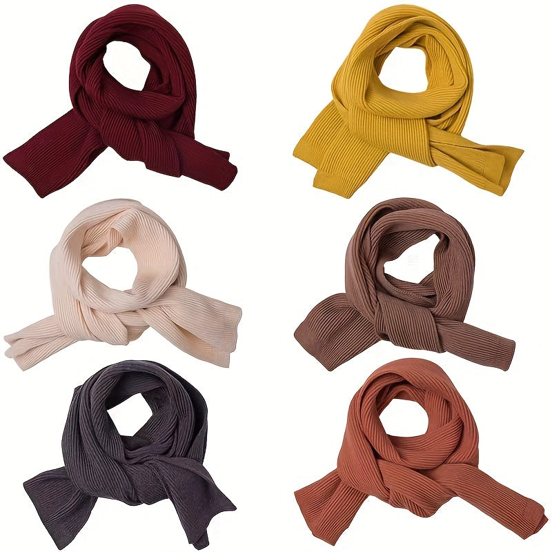 1pc Plain Color Versatile Simple Knitted Scarf For Men Autumn Winter