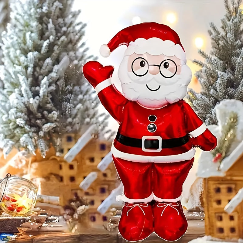 1/2pcs Santa Balloon Set, Suitable for Christmas Party Decoration and Themed Activities, Suitable for New Year and Seasonal Celebrations, No Electricity Required