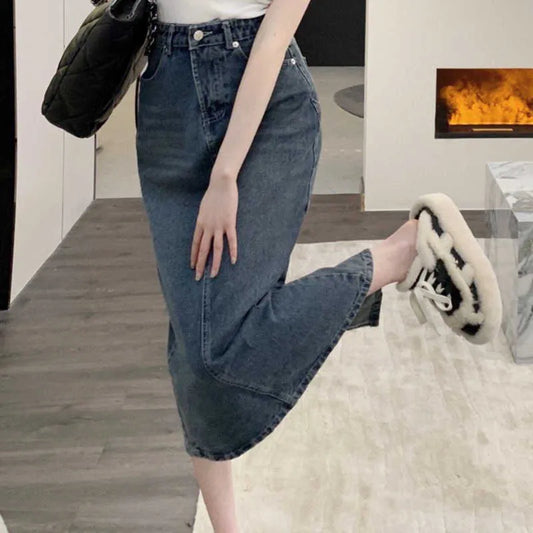 Women luxury brand designer dress summer slit denim skirt sweet style mini skirt fashion casual dresses for woman dresses
