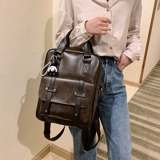 Autumn and Winter New Classic Backpack Women's Versatile Multi-Purpose Fashion Retro Backpack Campus Leisure Large Capacity Bag