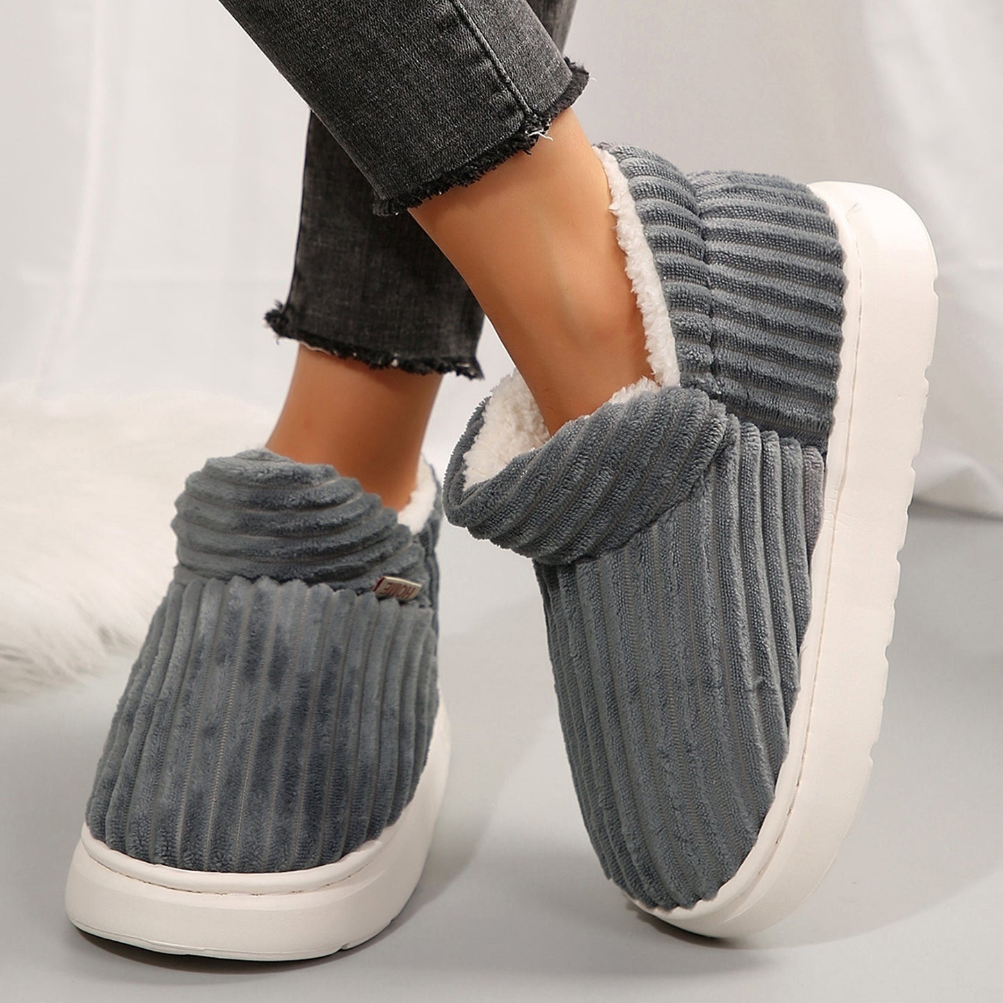 Cozy Fuzzy House Slippers for Women - Soft, Warm, and Elegant Cotton Slippers with Anti-Slip Soles for Indoor Wear - Perfect for Cold Winter Days, Relaxation, and Lounging Around the House