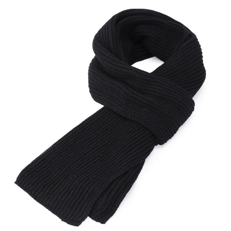 1pc Men's Winter Solid Color Scarf, Warm Men's Anti-Cold Anti-Freeze Knitted Neck Scarf