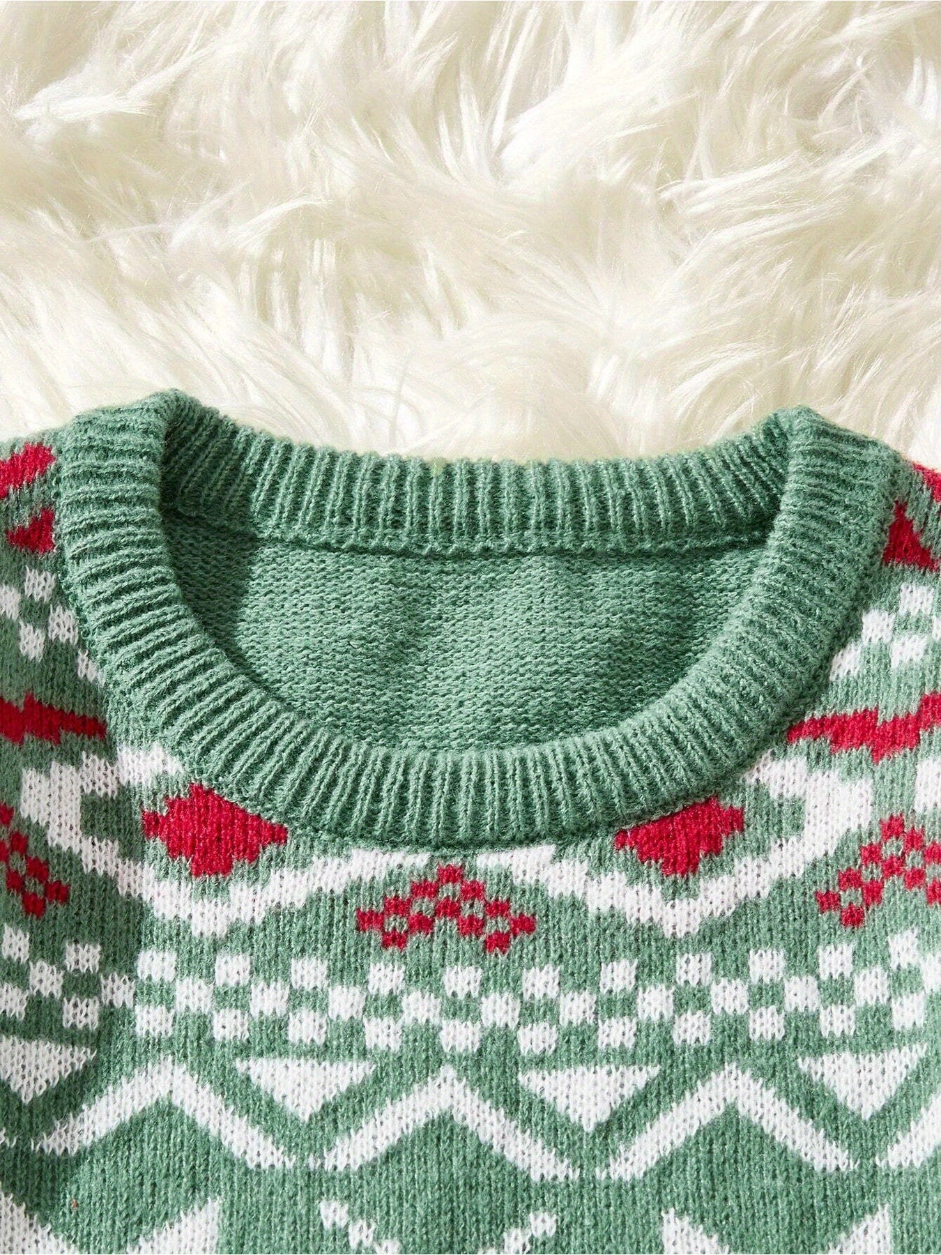1pc JWDX220 Women's Casual Christmas Sweater - Viscose Knit Long Sleeve Pullover with Snowflake Pattern, Round Neck, Color Block Detail for Autumn/Winter Season