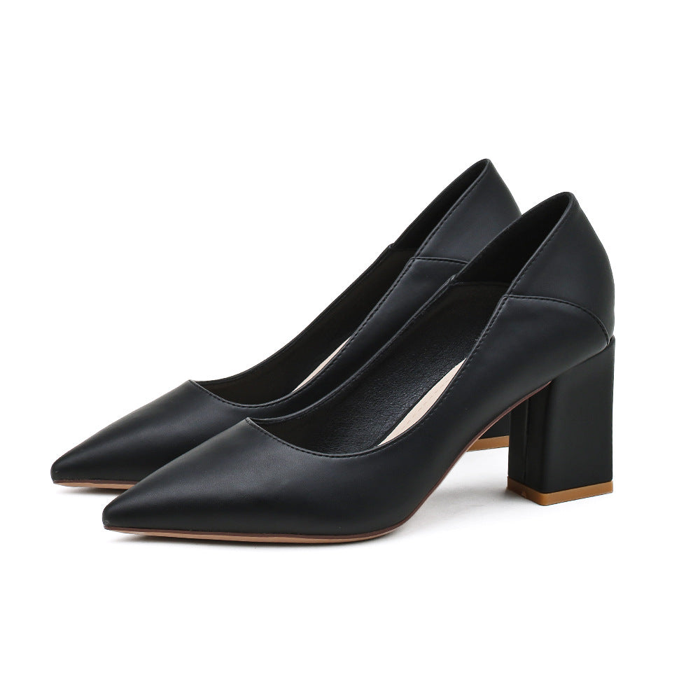 2025 SX678 manufacturers wholesale women's high heels single shoes 2025 new shallow pointed women's fashion thick heel high heels