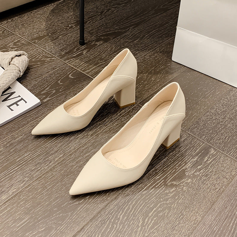 2025 SX678 manufacturers wholesale women's high heels single shoes 2025 new shallow pointed women's fashion thick heel high heels