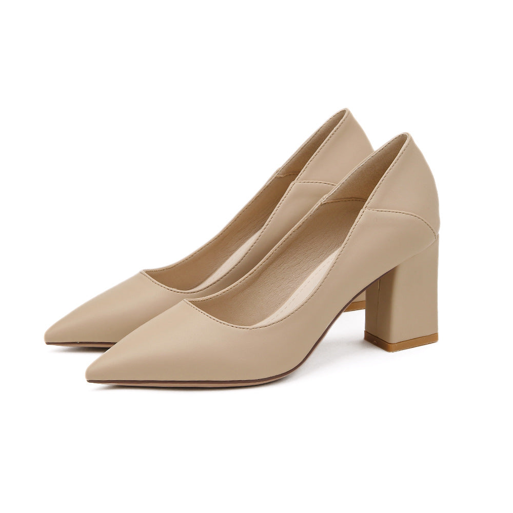 2025 SX678 manufacturers wholesale women's high heels single shoes 2025 new shallow pointed women's fashion thick heel high heels