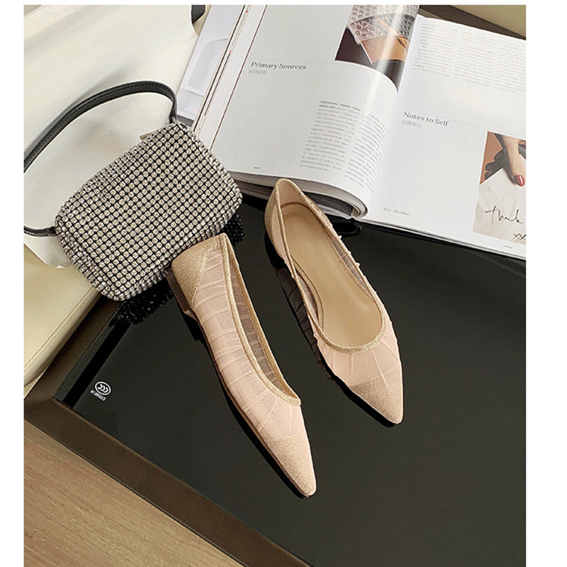 flowersverse Lace Pointed Toe Mesh Stiletto Heel Pumps Women's 2022 Autumn New Fairy Style Sexy High Heels Shallow Mouth Wedding Shoes