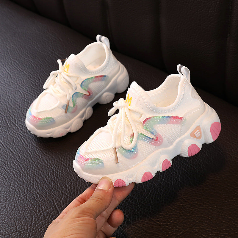 flowersverse Spring and Summer Children's Sneaker Casual Soft Bottom Light Running Boys Girls Toddler Shoes Mesh One Piece Dropshipping