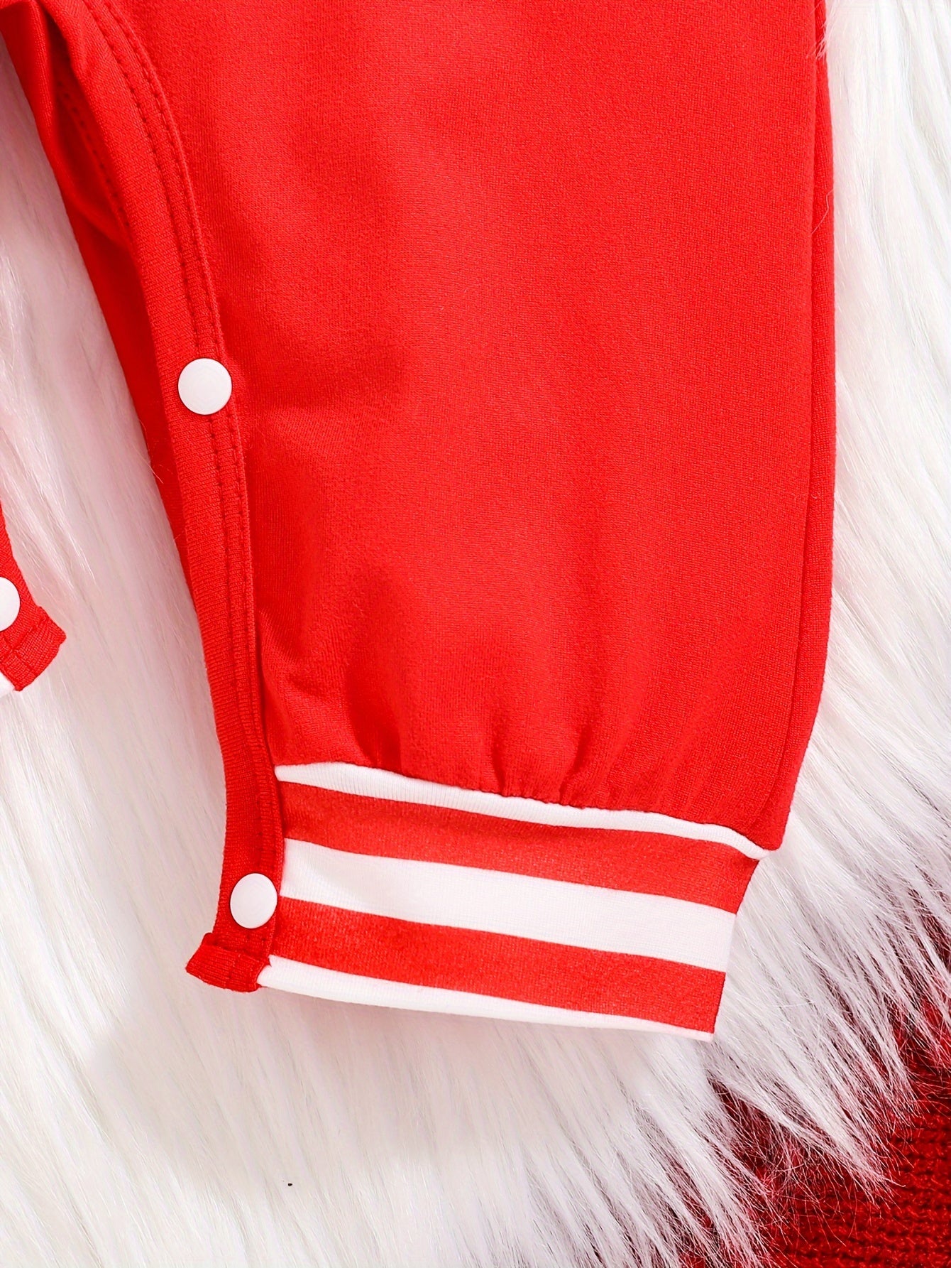 Infant Baby Unisex "My 1st Christmas" Alphabet Print Striped Long Sleeve Romper & Beanie Set - Cute Polyester Knit Fabric Outfit for Fall/Winter, For Outdoor