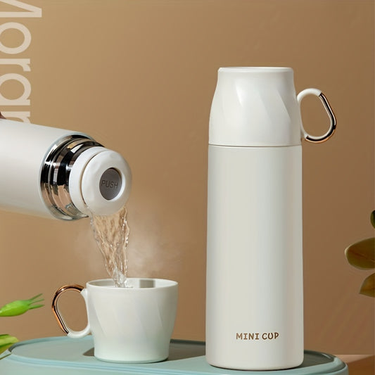 1pc Mini Thermal Mug Stainless Steel Vacuum Insulated Bottle With Cup For Coffee Hot Drink And Cold Drink, Water Flask, Back To School Supplies