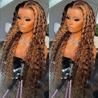 180% Pre-Plucked Natural Wave Glueless Curly Human Hair Wigs For Women Water Wave Glueless Wig Pre-Cut HD Synthetic Lace Wig