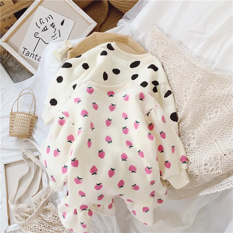 Baby & Kids Clothing Girl's Dresses Winter Fashion Sweet Cute Plush Warm A-line Black Skirt With Ruffles For Children Clothes Dobby