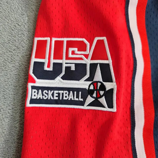 MM MASMIG Navy 1992 USA Dream Team Embroideried Basketball Shorts with Pockets