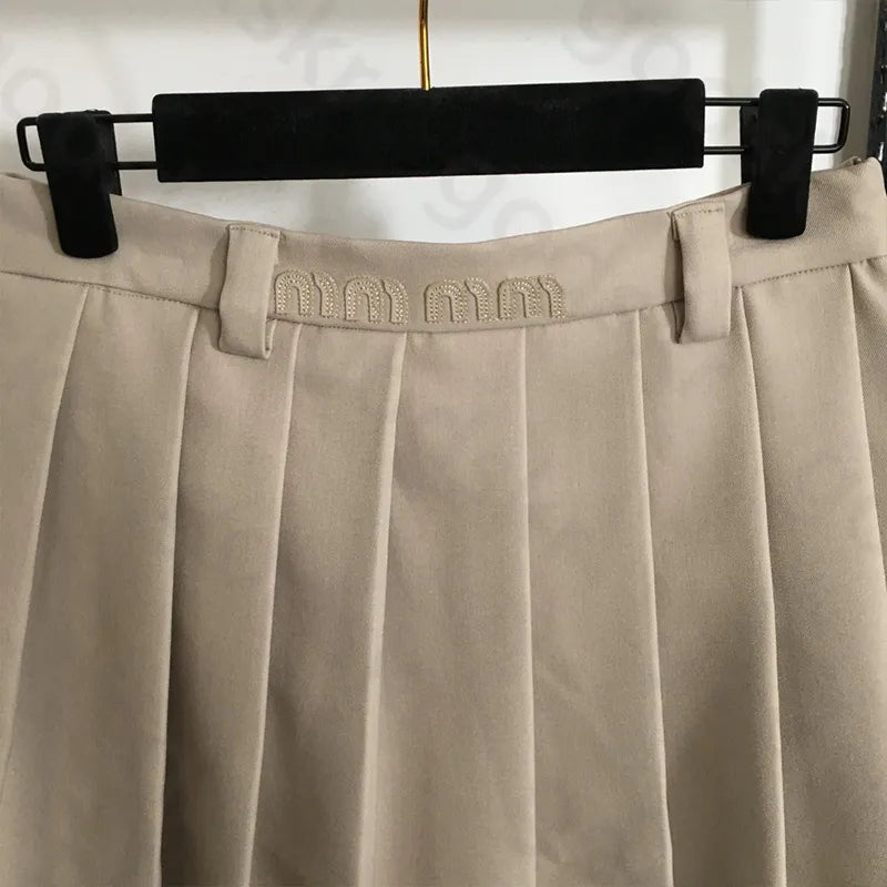 Fashion Patchwork Waistcoat Skirt Women Summer Sleeveless Button V Neck Vest Sexy Pleated Skirt Embroidery Waistcoat Skirt Two Piece Set