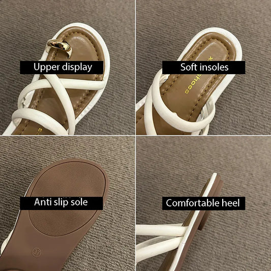 Toe fitting sandals for women's outerwear summer new style with flat bottomed sandals and soft bottomed sandals