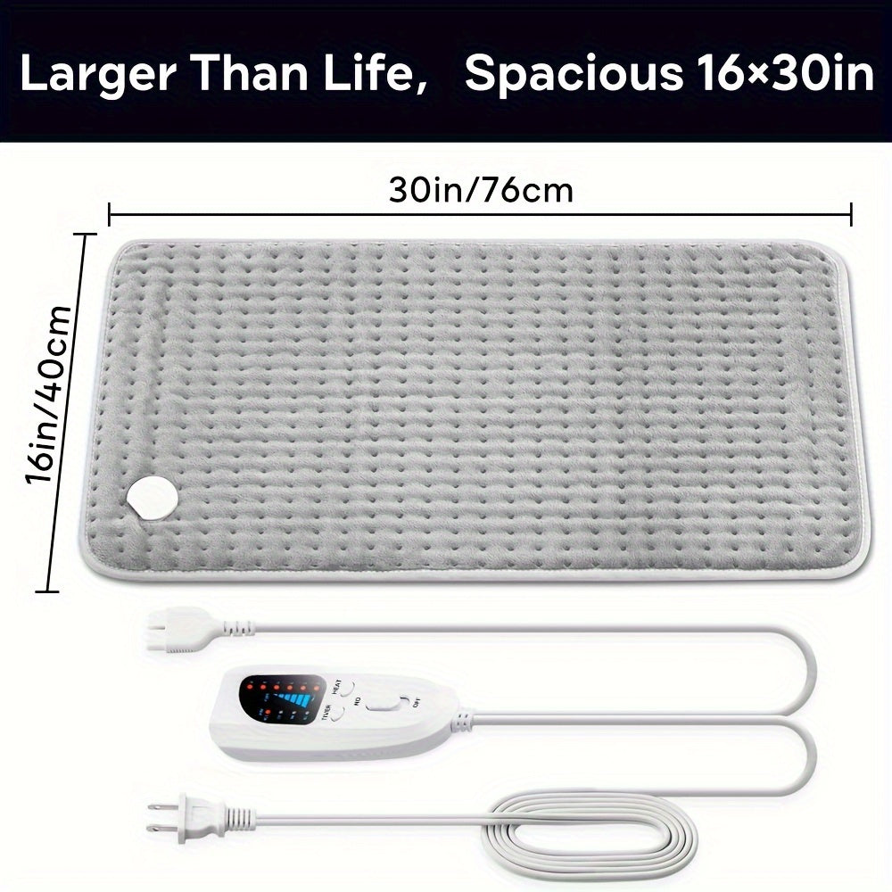 Extra Large Electric Heating Pad for Pain Relief - 6 Heat Levels, 4 Timer Settings, Auto-Off After 2 Hours, Machine Washable, Moist/Dry Heat Relax for Back, Neck, Shoulders, Belly, Waist, Knees & Legs