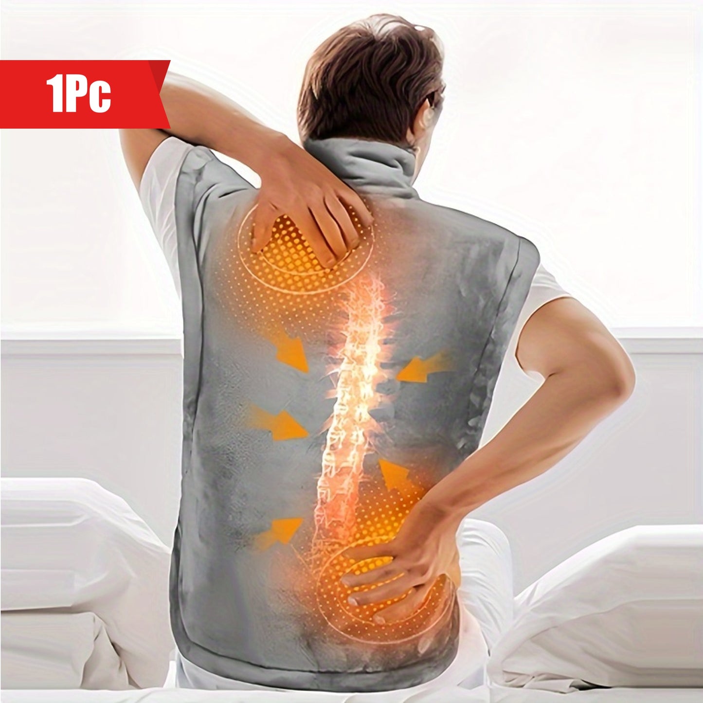 1pc Soothing Weighted Heat Wrap for Neck, Shoulders, and Back - 6 Heat Settings, 4 Auto-Off Timers, Machine Washable, Soft and Cozy Neck Warmer - Ideal Gift for Women, Men, Moms, and Dads