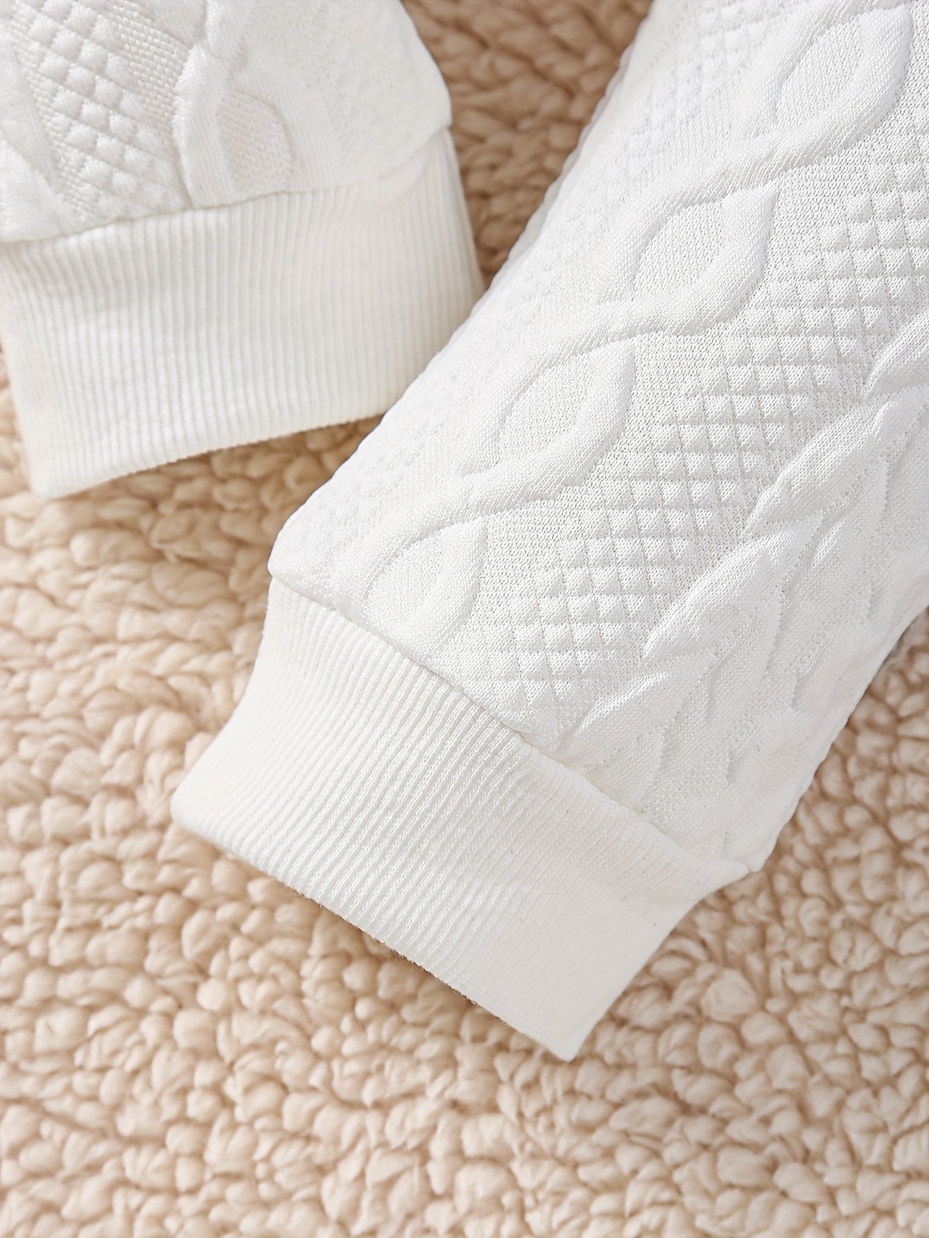 2pcs Baby's MERRY CHRISTMAS Reindeer Embroidery Fuzzy Splicing Hoodie & Casual Jacquard Pants, Toddler & Infant Boy's Clothing Set, Outdoor Cloth