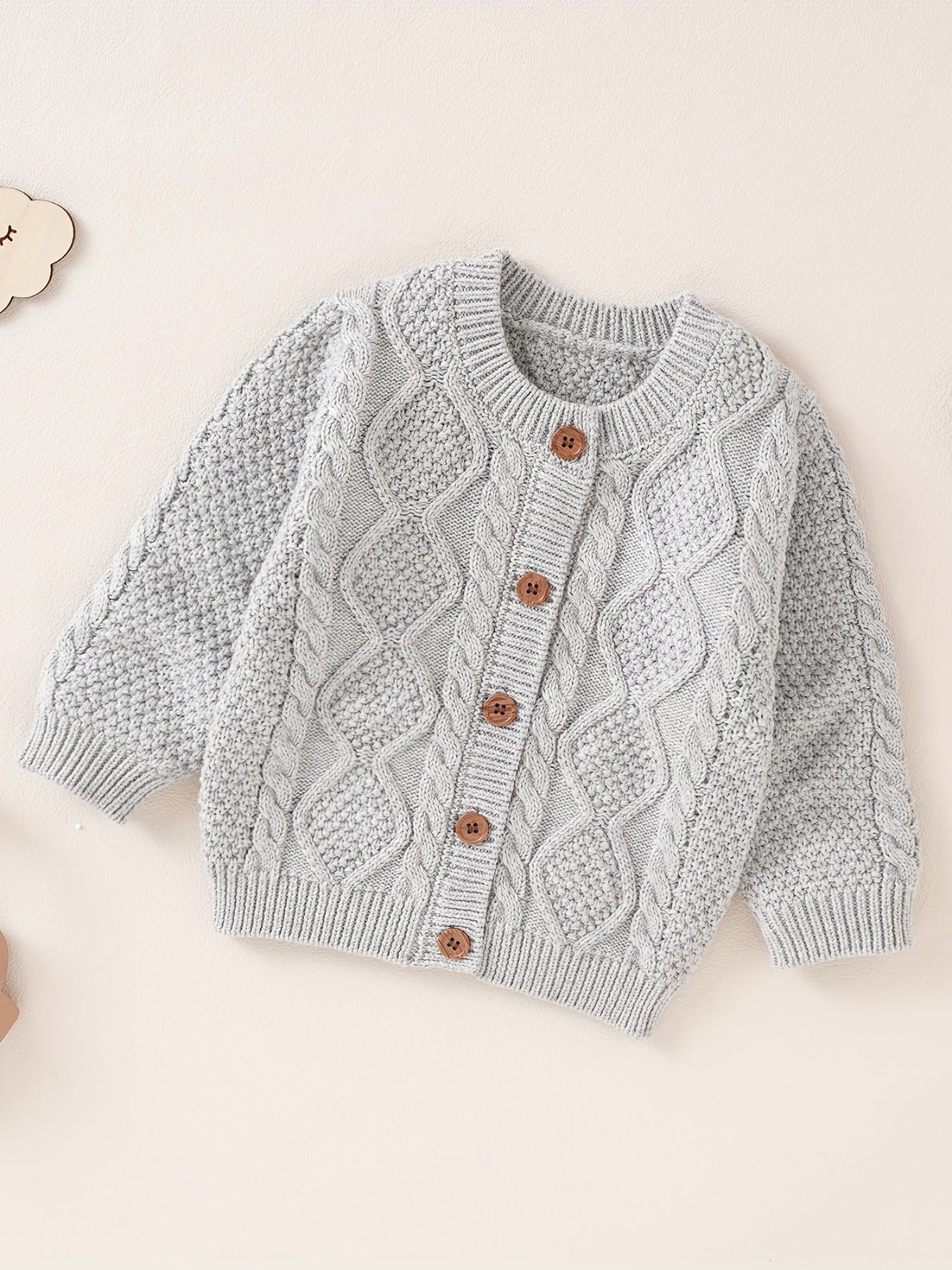 Cozy Knit Cardigan Sweater - Soft Solid Color, Single Breasted, Long Sleeve, Winter Warmth, Toddler Friendly, Unisex Design for Boys and Girls, Perfect for Casual Daily Wear or Special Occasions