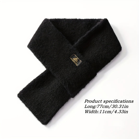 1pc Plush Winter Scarf - Soft, Warm, and Cold-Resistant Knitted Cashmere-Like Scarf for Mens Outdoor Leisure - Perfect for Winter Activities and Daily Wear