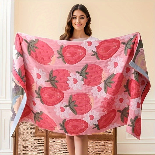 1pc Extra-Large, Ultra-Soft Four-Layer Cotton Gauze Bath Towel - Rapidly Absorbs Moisture, Minimizes Shedding, Generously Sized for Comfortable Wrapping - Perfect for Spring and Summer Seasons