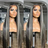 White Human Hair Wigs For Women Platinum Blonde Lace Front Wig Straight Brazilian Remy Hair HD Transparent Lace Wigs