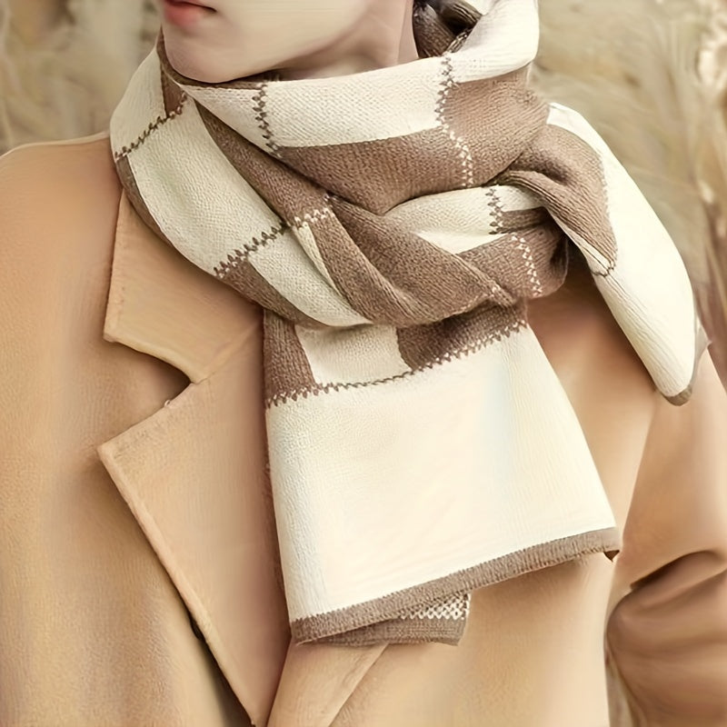 1pc Men's Thickened Scarf, Autumn Winter Casual Scarf