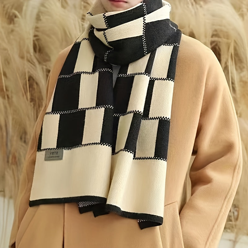 1pc Men's Thickened Scarf, Autumn Winter Casual Scarf