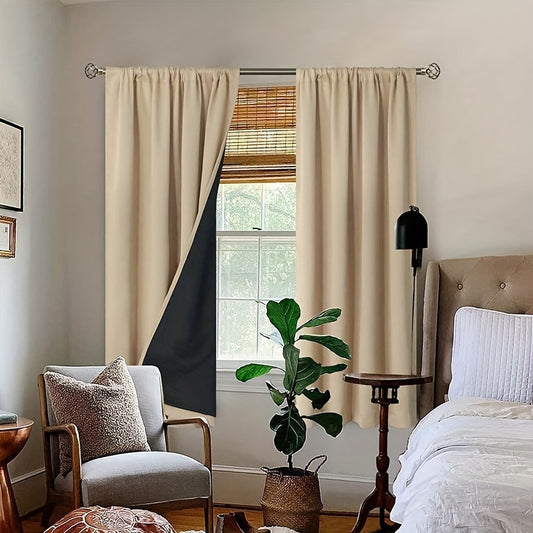 Single Panel 100% Blackout Vintage-Inspired Curtain Panel - Thermal Insulated, Light-Filtering Rod Pocket Drapery for Bedroom and Varied Rooms with Artistic Decorative Woven Polyester Fabric