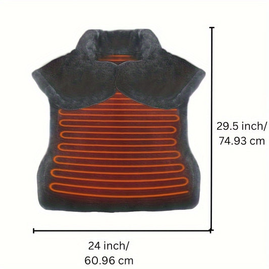 Evajoy Extra-Large Electric Massager Heating Pad - 24" x 29.5" for Back Pain Relief EJ-BD033