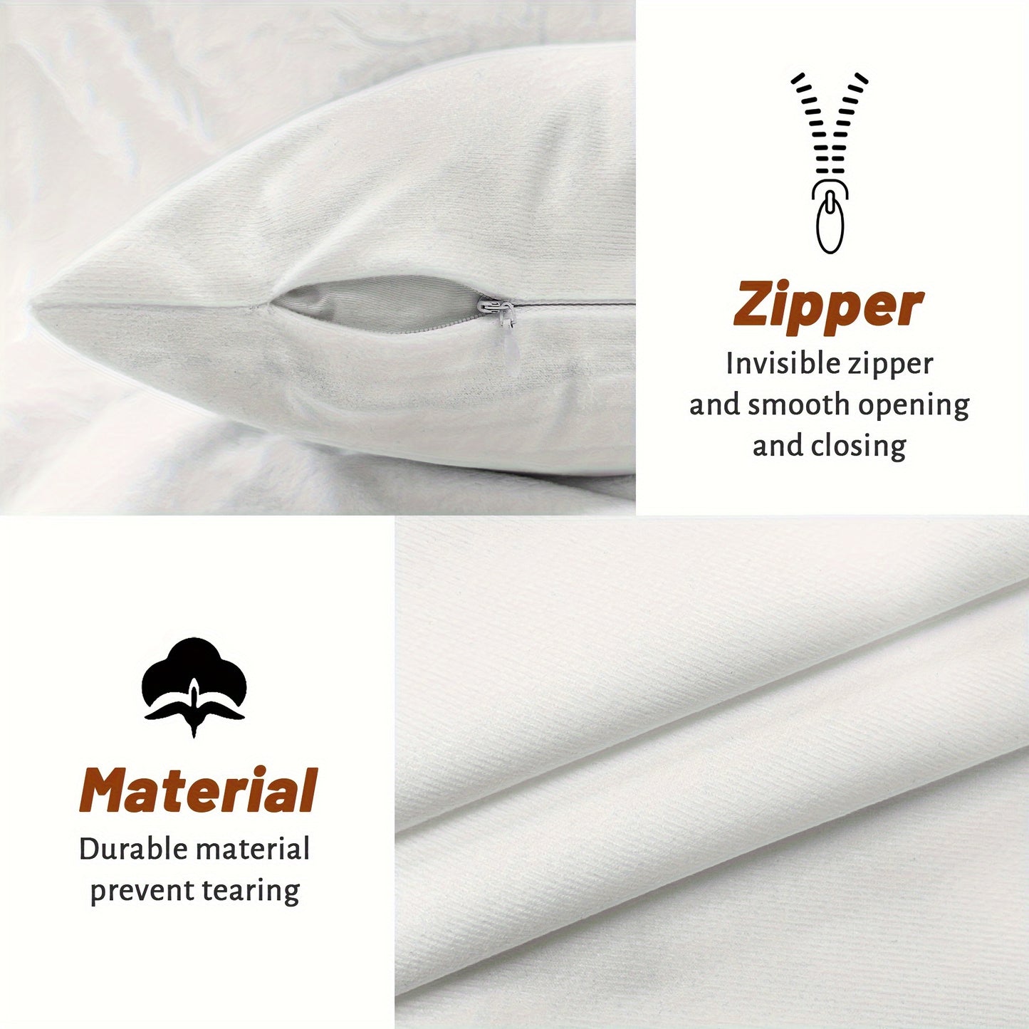 4-Pack 18x18 inches Velvet Christmas Throw Pillow Covers, Soft Decorative Cushion Cases with Santa Hat & Tree Design, Contemporary Farmhouse Style, Zippered, Machine Washable for Living Room Sofa Bed Decor