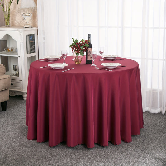 1pc Solid Color Plain Tablecloth, Stain And Wrinkle Resistant Washable Polyester Table Cloth, Decorative Fabric Table Cover For Dining Table, Buffet Parties And Camping
