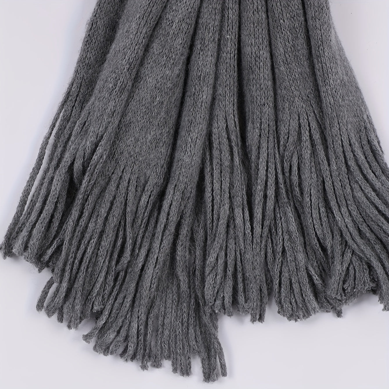 1pc Unisex Fashionable Casual Business Solid Color Tassel Warm Cold-proof Scarf