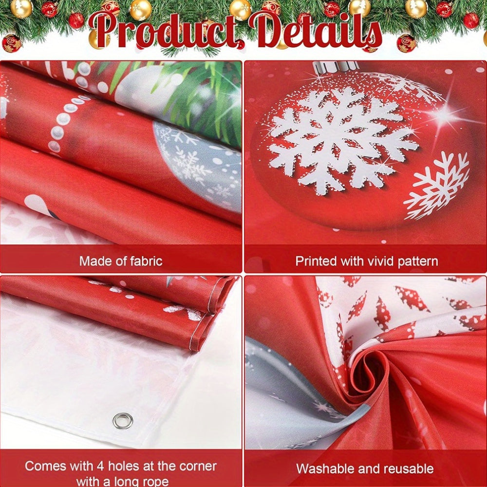 Modern Polyester Christmas Door Hanging - 1pc Festive Gnome Patterned Porch Decor, New Year's Day Tassel Garland, No Electricity or Battery Needed, Ideal for Home and Party Decoration, Holiday Gift