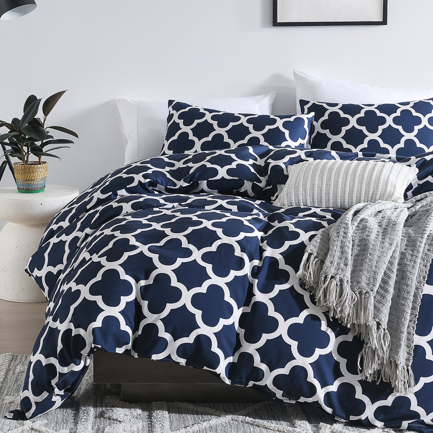 3-Piece 100% Bamboo Fiber Quilt Cover Set - Luxuriously Soft, Cool & Durable, 300TC - Fade-Resistant, Temperature-Regulating, Silky Smooth - Perfect for Bedrooms & Hotels (Excludes Pillowcases)