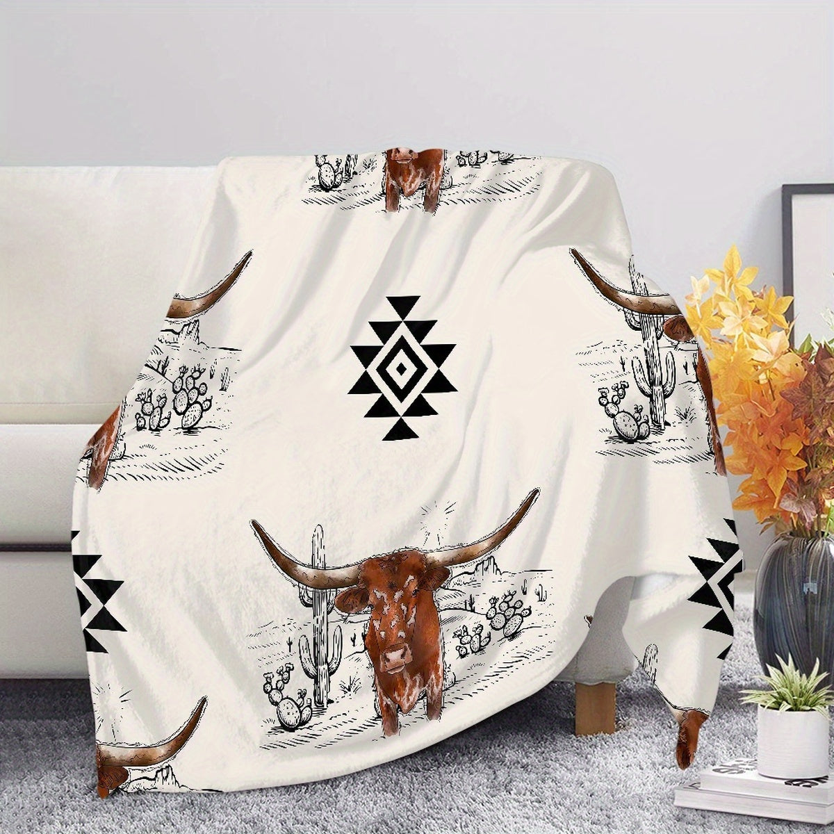 1pc Cozy Brown Cow Pattern Soft Plush Throw Blanket - Warm, Fuzzy, and Lightweight for Couch, Bed, Sofa - Perfect for Snuggling Up on Chilly Nights