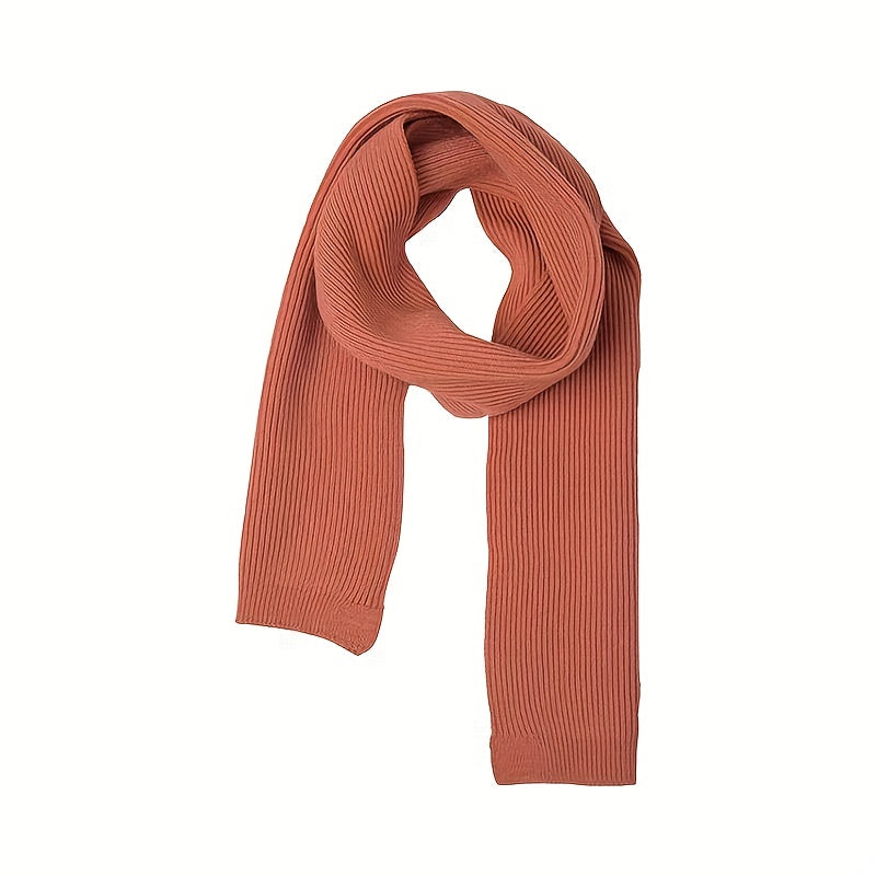 1pc Plain Color Versatile Simple Knitted Scarf For Men Autumn Winter