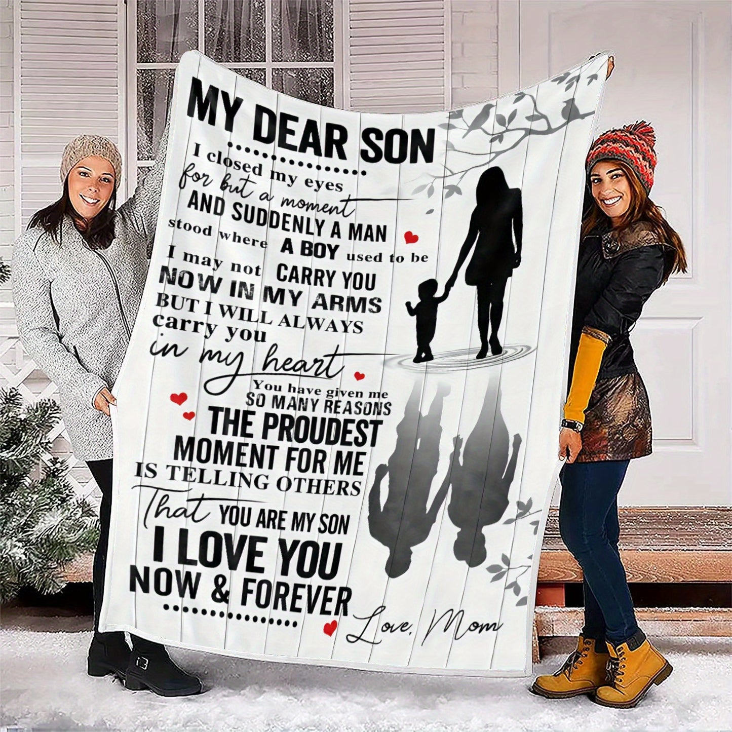 1pc Cozy To My Son Flannel Blanket - Soft, Warm, and Plush Throw for Couch, Bed, and Sofa - Perfect Gift for Loved Ones