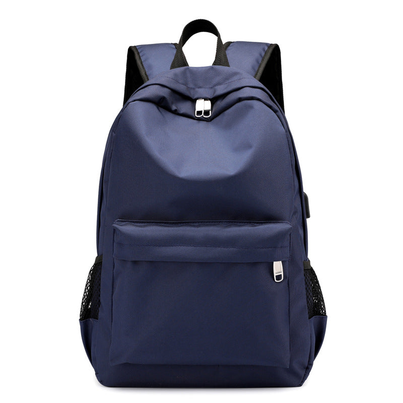 FLOWERSVERSE Wholesale New Simple Backpack Men's Oxford Cloth Casual College Students Bag USB Charging Backpack Computer Bag