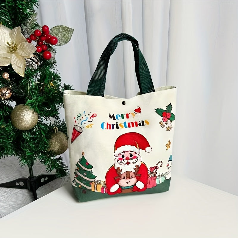Festive Christmas Tote Bag: Perfect for Gifts Or Groceries - Merry Christmas Design, 26Cm X 10.24In, Youthful Fabric, No Feathers, Suitable for Christmas Decorations