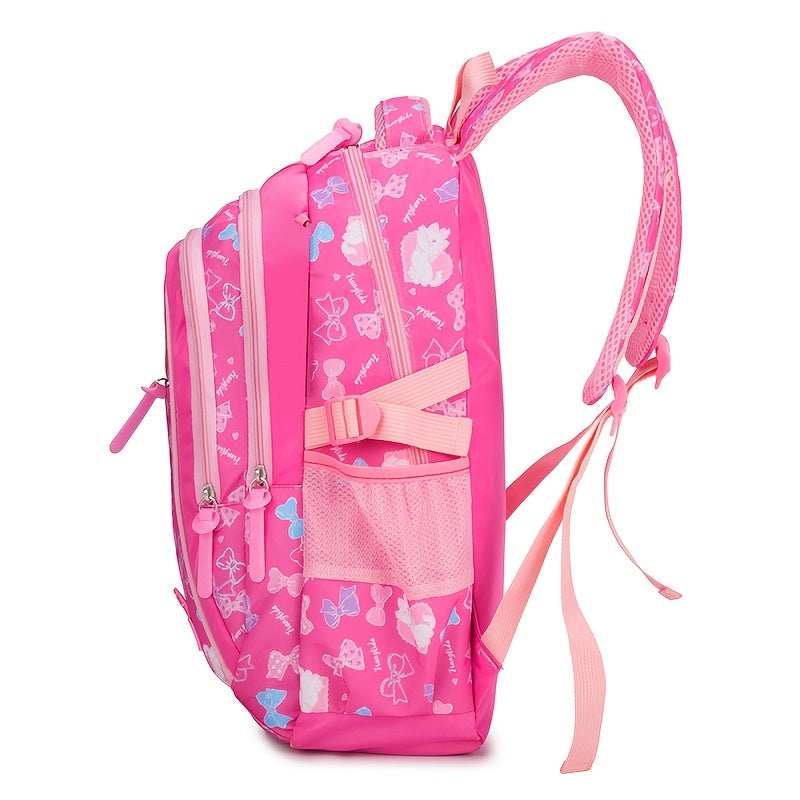 3-Piece Cute School Backpack Set for Boys & Girls - Lightweight, Foldable with Color Block Design, Lunch Box & Pencil Case Included
