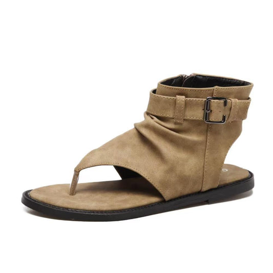 Amozae Women Shoes Ladies Gladiator Women Flat Denim Sandal Shoes Big Size 36-42 Summer Buckle Sandals Shoes Zapatillas Casa Zapatos