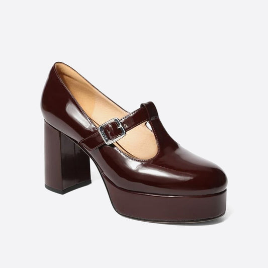 flowersverse - Women Elegant Leather Mary Janes
