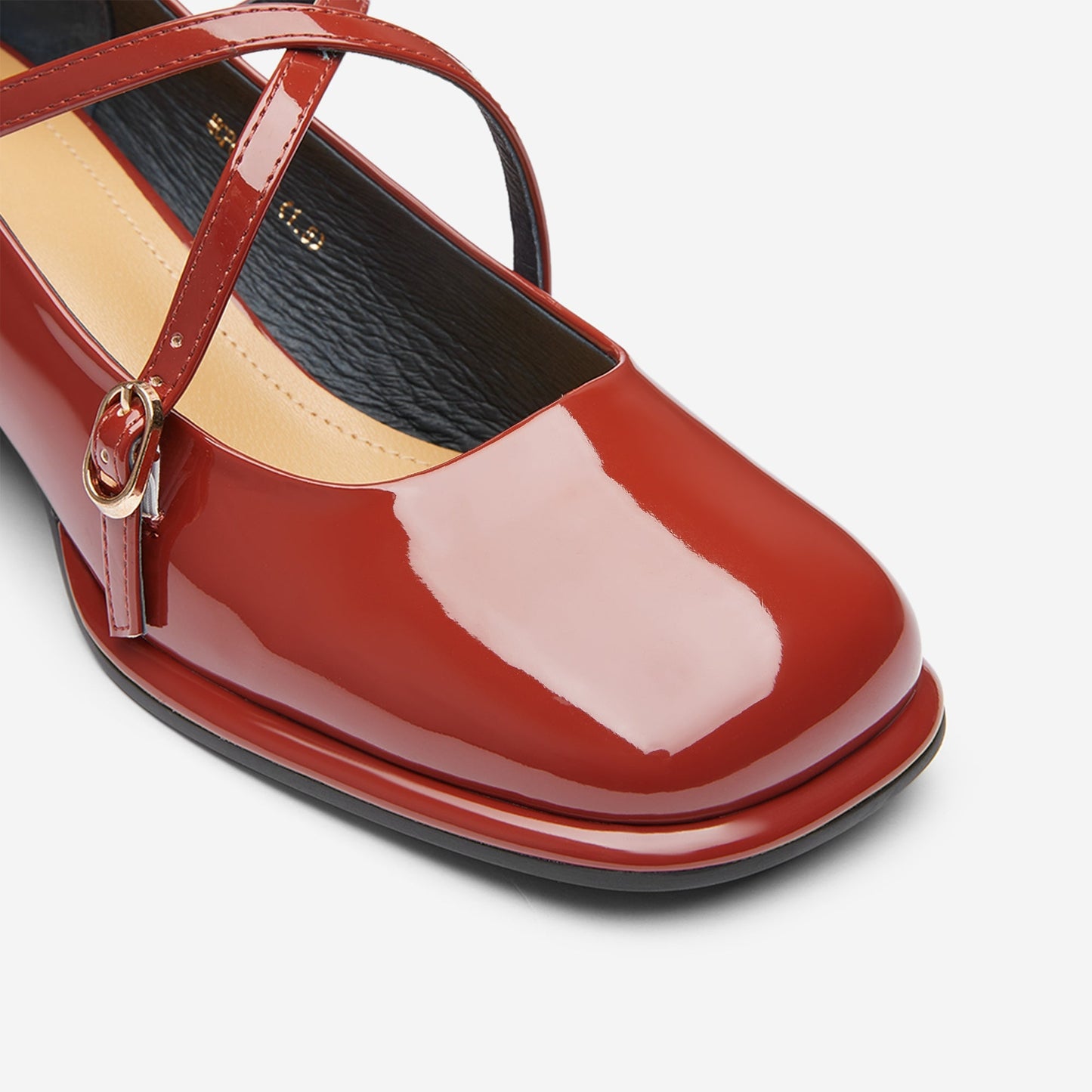flowersverse - Women Vintage Pin Buckle Square Toe Mary Janes