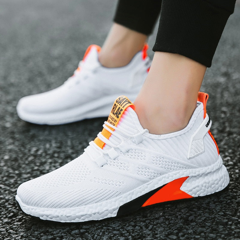 Amozae Men's Mesh Breathable Running Shoes Gym Sneakers Outdoor Comfortable Fitness Trainer Sport Lightweight Walking Jogging Shoes