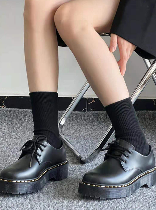 Amozae Black Platform Flats Shoes Women 2022 New Spring Lace Up Pumps Female Footwear Designer Heels Woman Sneakers Party Shoes Ladies