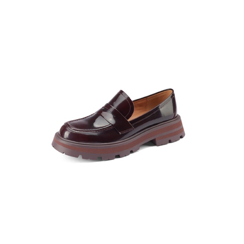 flowersverse New Spring Genuine Leather Women Shoes Casual Slip-On Loafers Round Toe Platform Shoes Shoes Woman Zapatos De Mujer Women