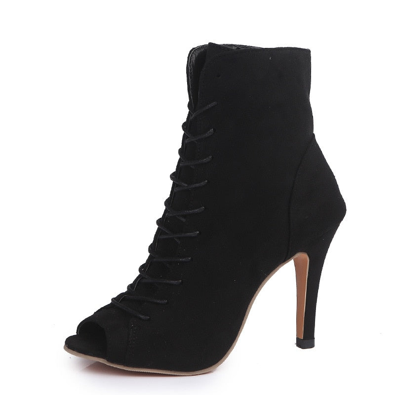 Amozae New Women Boots High Heels Gladiator Heels Summer Ladies Shoes Female Fashion Open Toe Sandals Party Wedding Stiletto