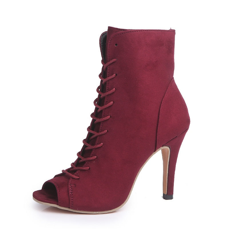 Amozae New Women Boots High Heels Gladiator Heels Summer Ladies Shoes Female Fashion Open Toe Sandals Party Wedding Stiletto